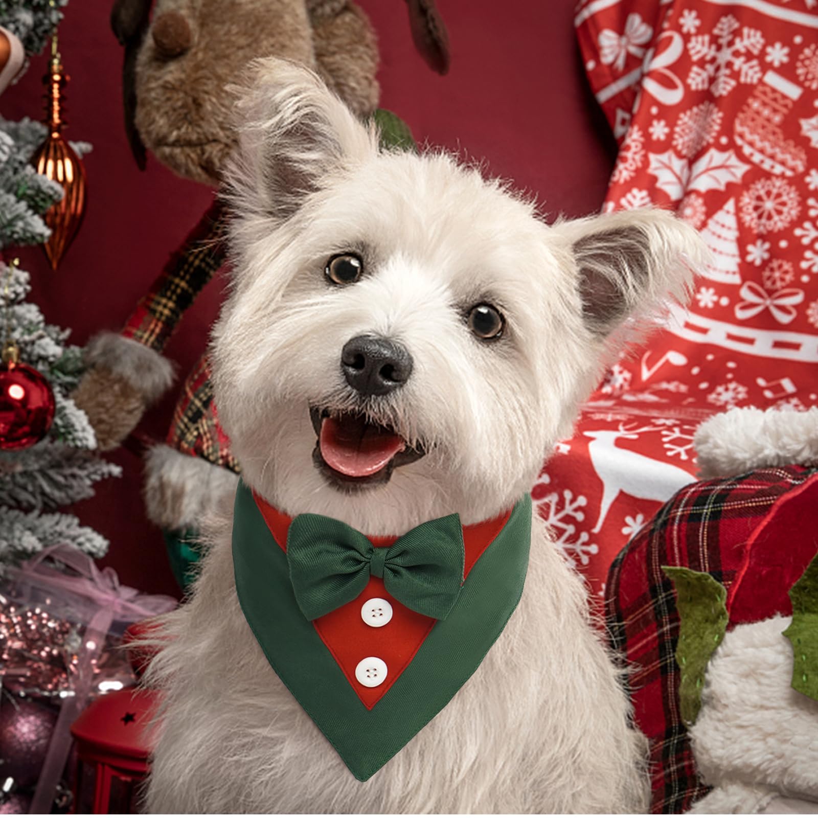 FUAMEY esmoquin perro ajuste velcro, collar ajustable para mayor comodidad.