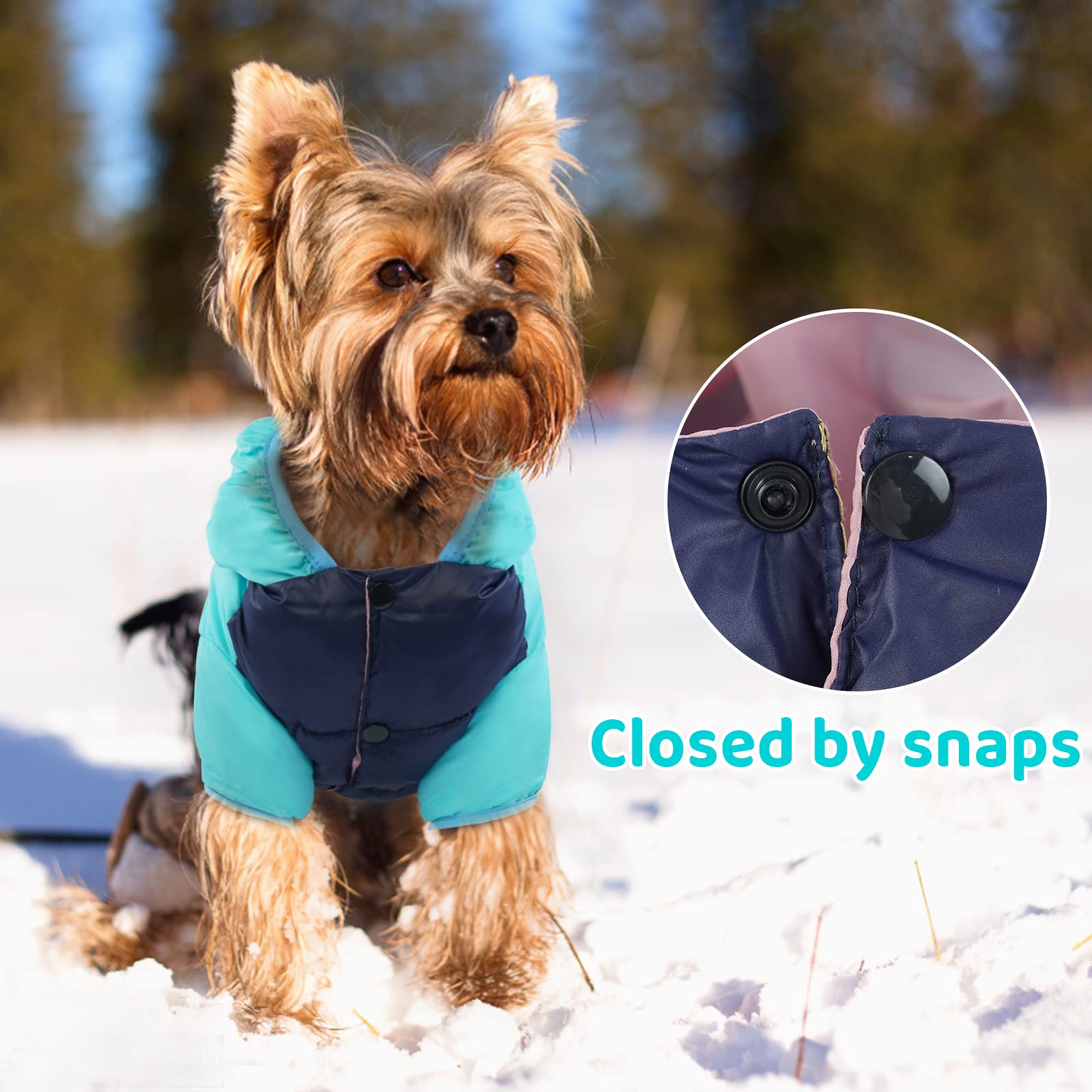 FUAMEY Puppy Puffer Jacket folded for compact travel and storage