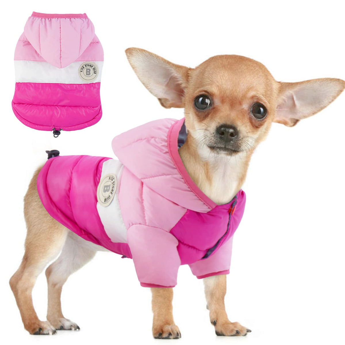 FUAMEY Puppy Puffer Jacket front view highlighting cozy warmth for small dogs during outdoor walks