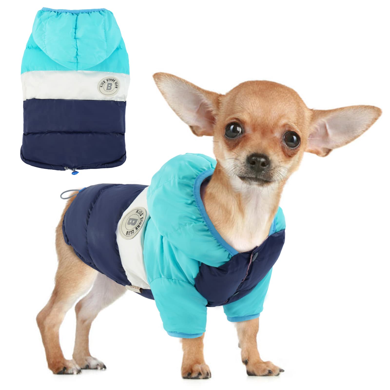 FUAMEY Puppy Puffer Jacket front view showing warm padding for chilly walks