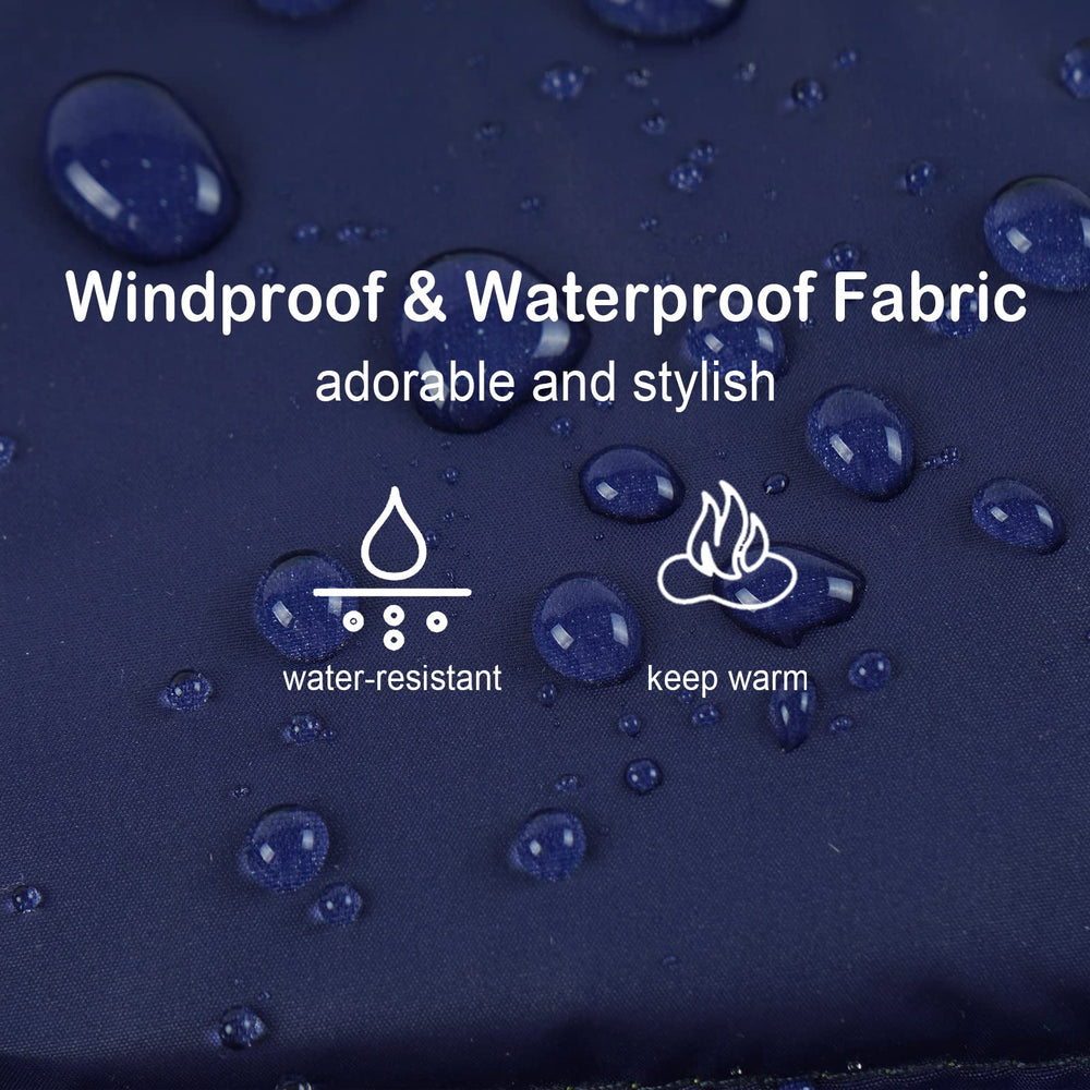 FUAMEY Puppy Puffer Jacket outdoor walk scenario shows versatile dog apparel.