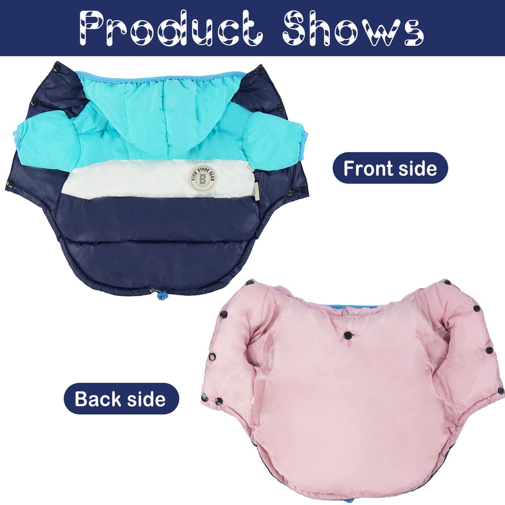 FUAMEY Puppy Puffer Jacket waterproof outer shields rain and snow outdoors.