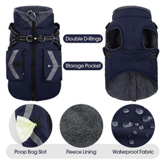 FUAMEY winter coat with pockets for treats and keys during walks