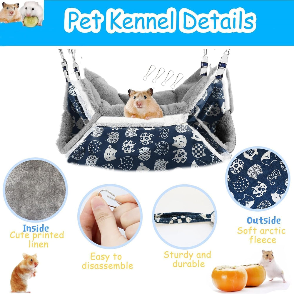 Fuazuzu 2-layer pet rat hammock inside view shows secure shelter for shy animals