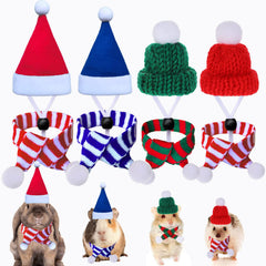 FUEAWIM small animal Christmas hat front view adds festive style for holiday photos