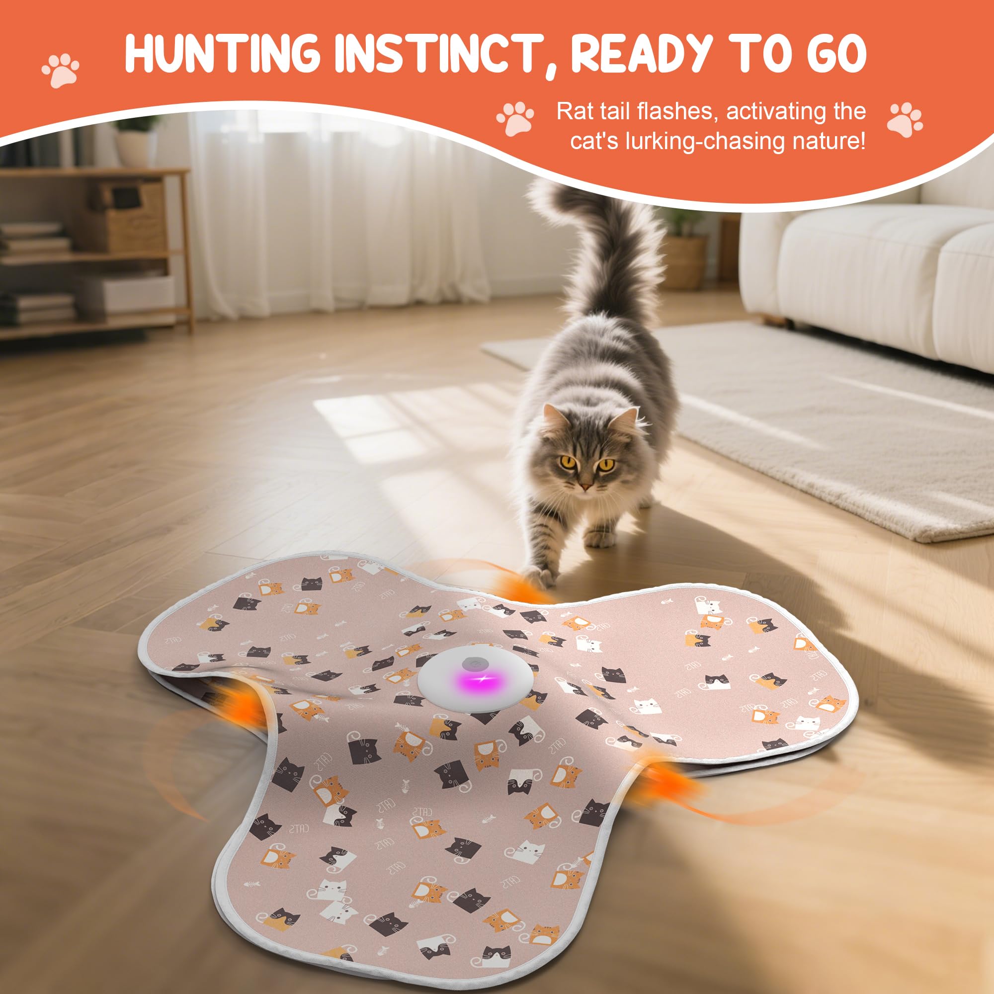 FUGODIWI cat toy pink silent-mode indicator highlights quiet play