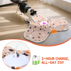 FUGODIWI interactive cat toy pink side view with detachable mouse tail attachments