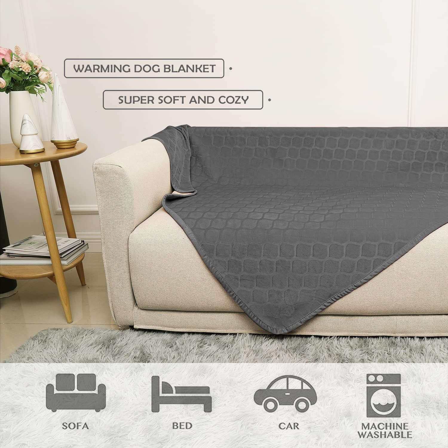 Fuguitex easy-care machine washable dog blanket keeps cleaning simple.