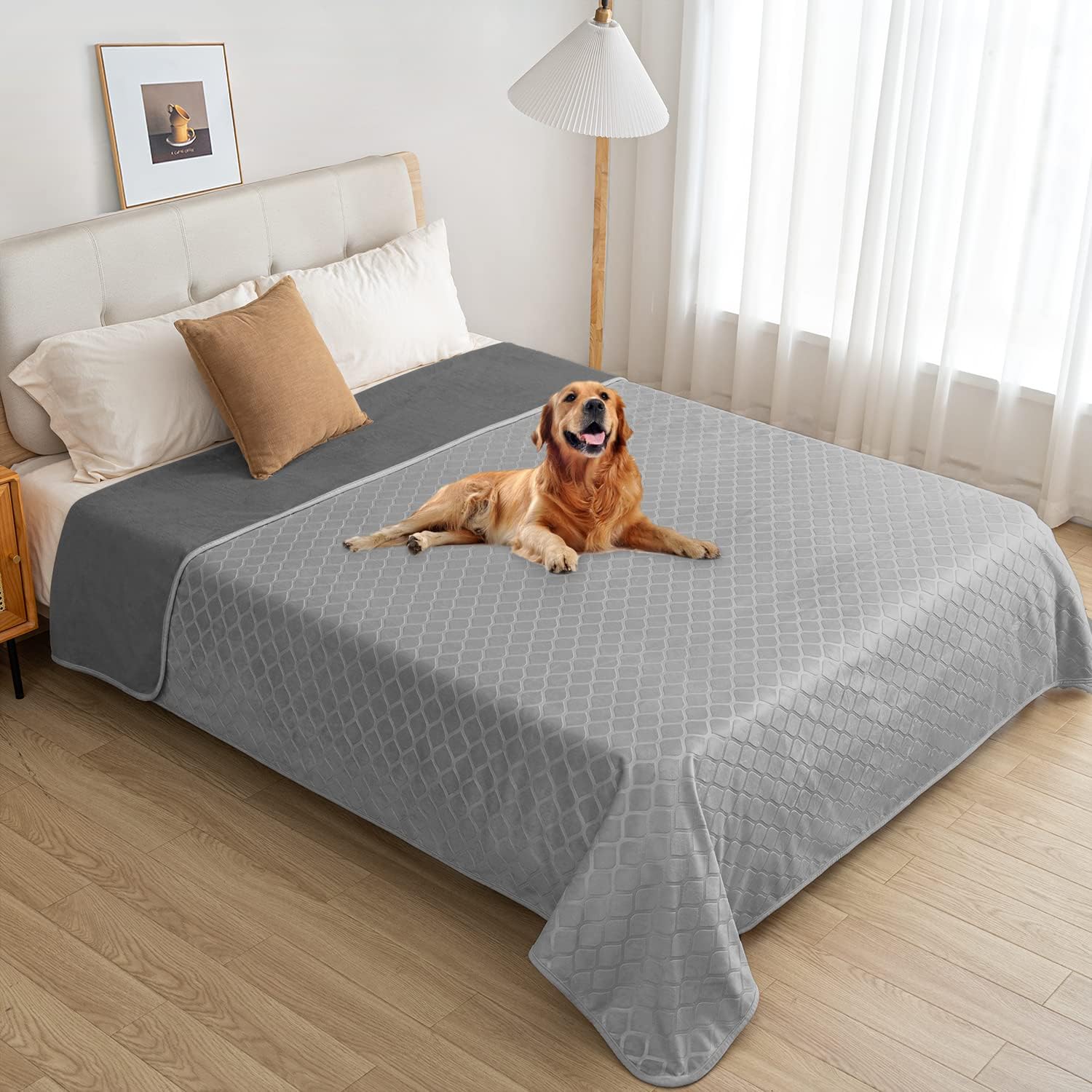 Fuguitex dog blanket protects furniture during travel and crate use