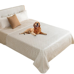fuguitex waterproof dog blanket outer coating close-up demonstrates dual protection for spills