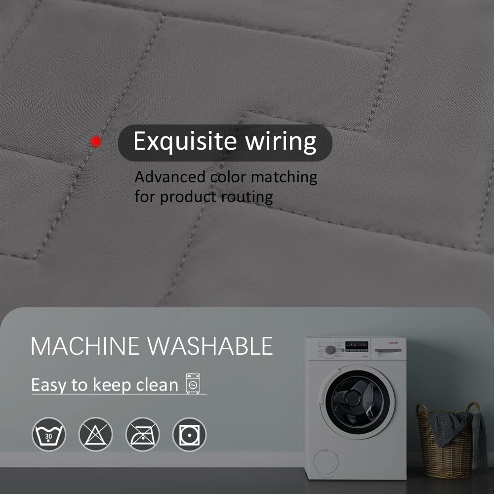 Fuguitex machine-washable bed cover for easy cold-water cleaning.