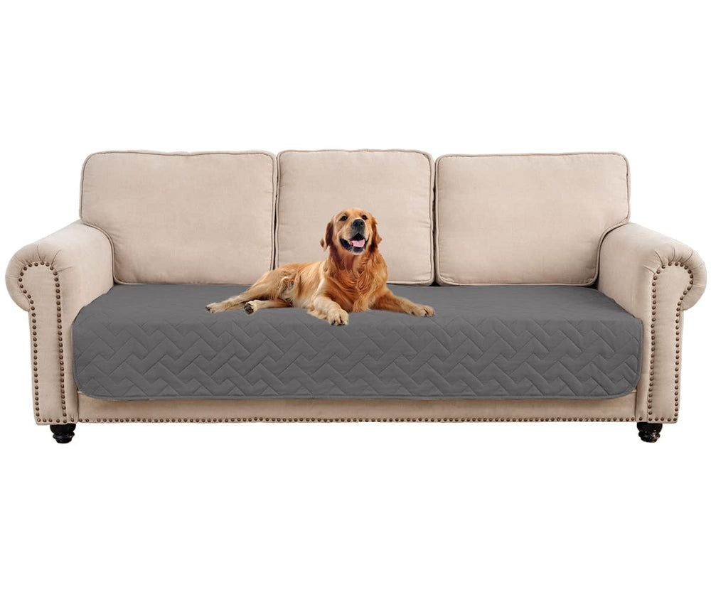 Fuguitex waterproof bed cover on sofa protects against spills and pet messes.