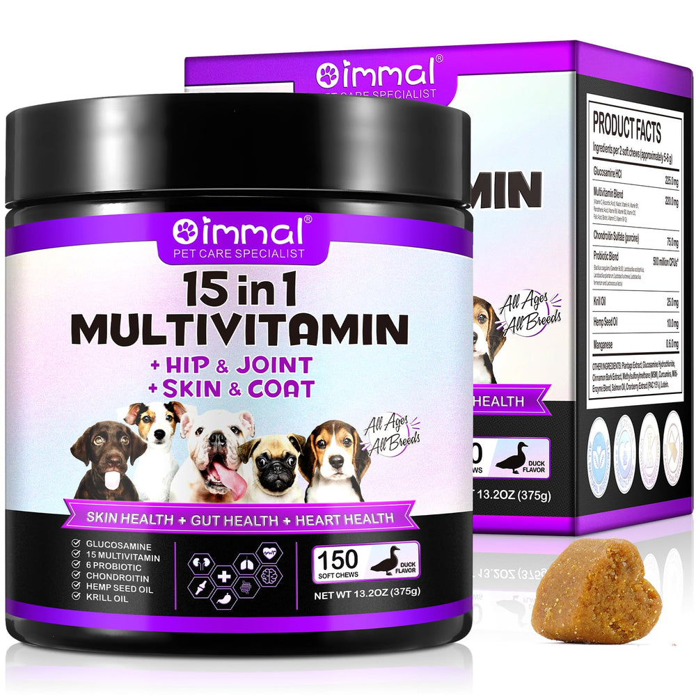 FUKEVY 15in1 soft chews bottle showing joint support and easy dosing.