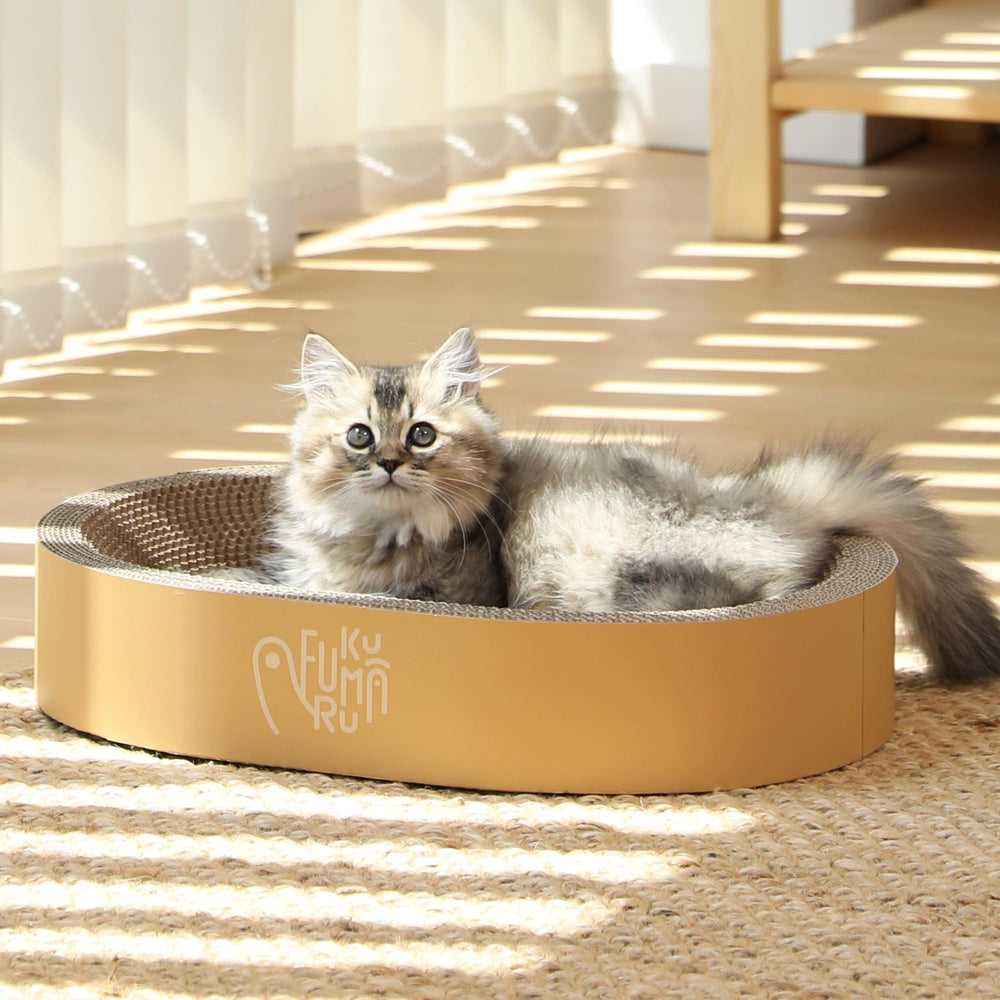 FUKUMARU bottom cardboard scratch pad included for added scratching area.