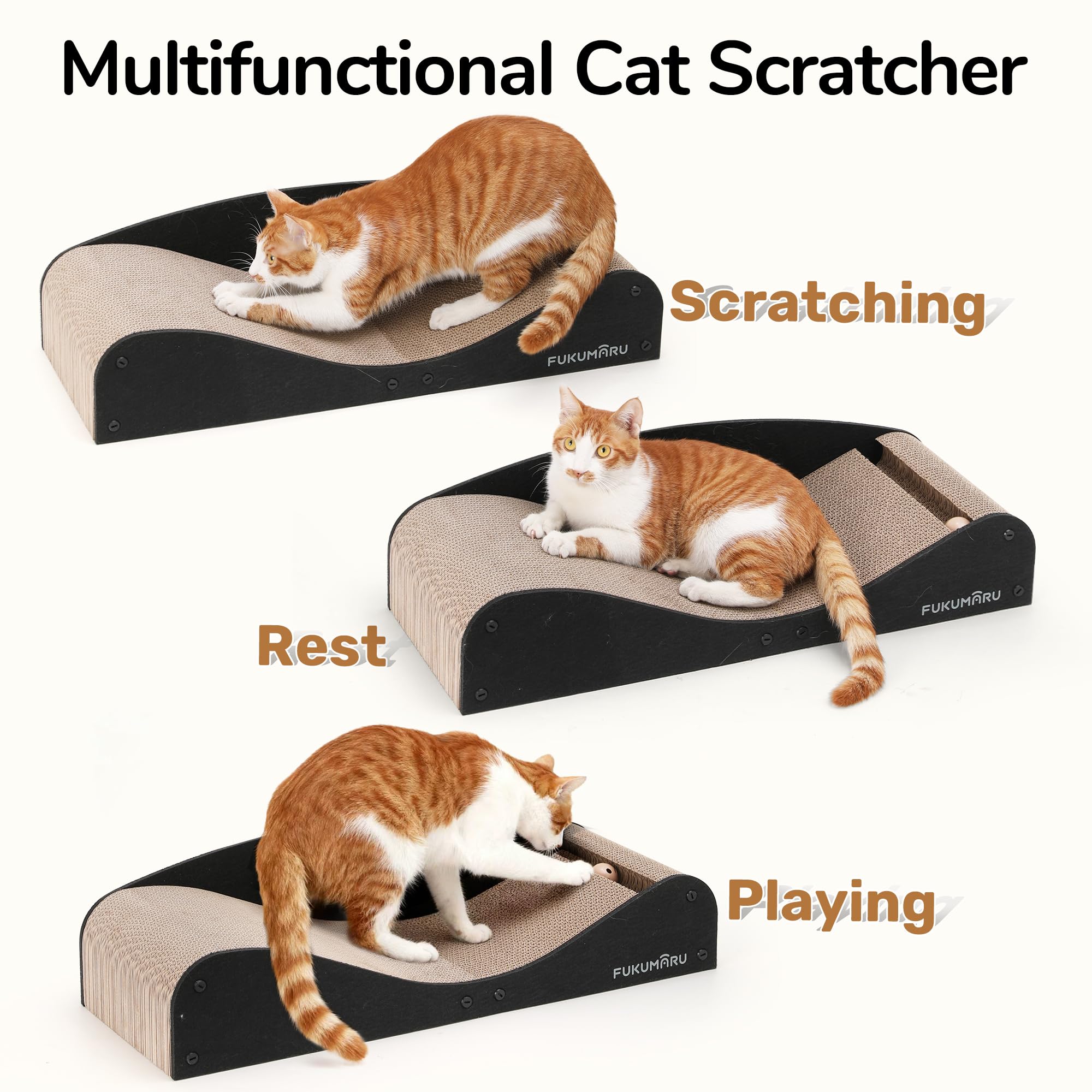 FUKUMARU 2-in-1 design encourages nap then scratch to protect furniture.