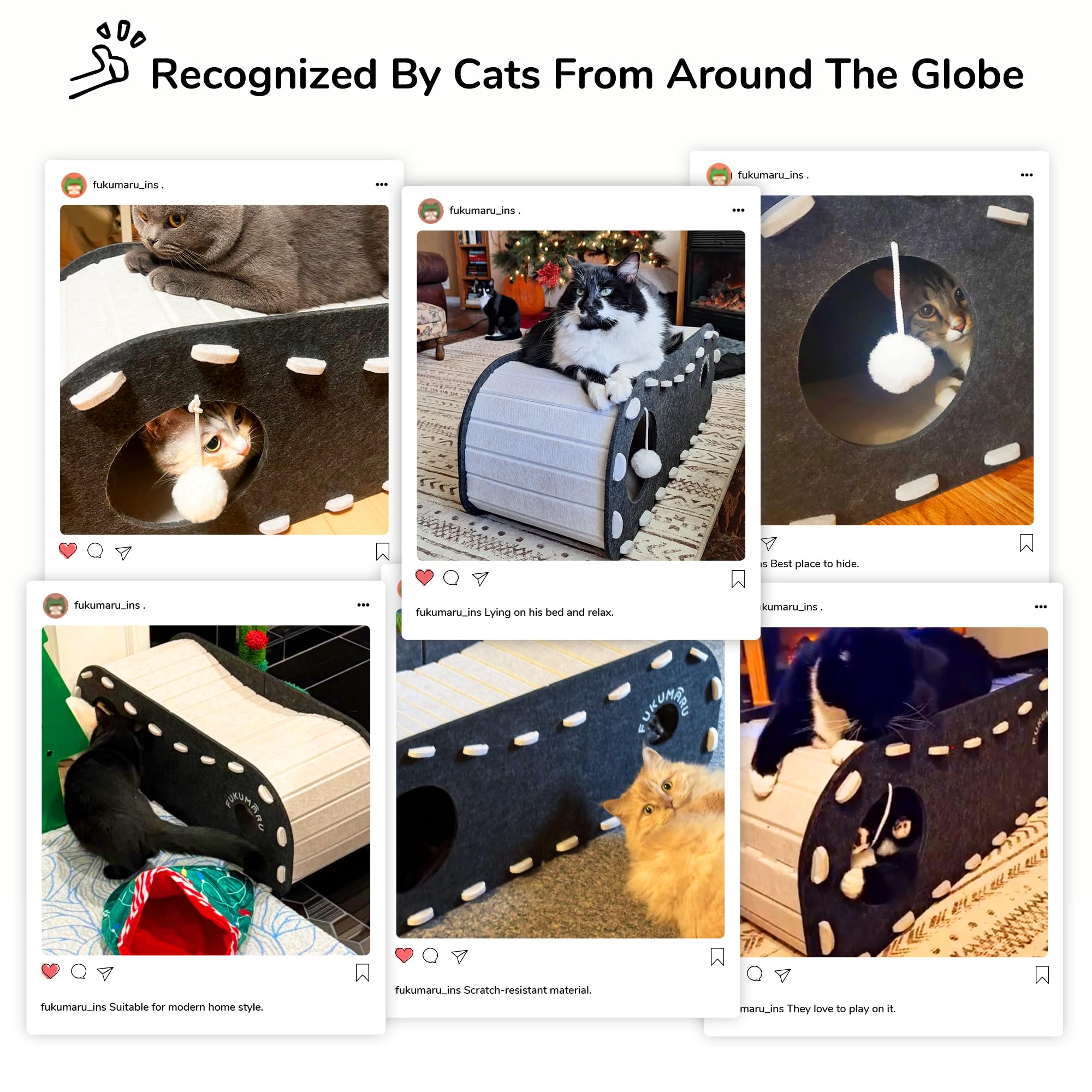 FUKUMARU cat bed assembly demonstrates quick three-panel setup for instant pet-ready use