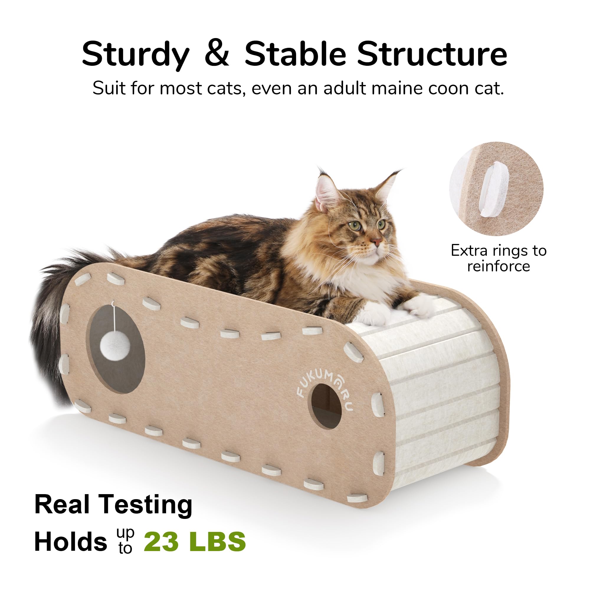 FUKUMARU cat bed easy cleaning floating hair with vacuum or sticker.