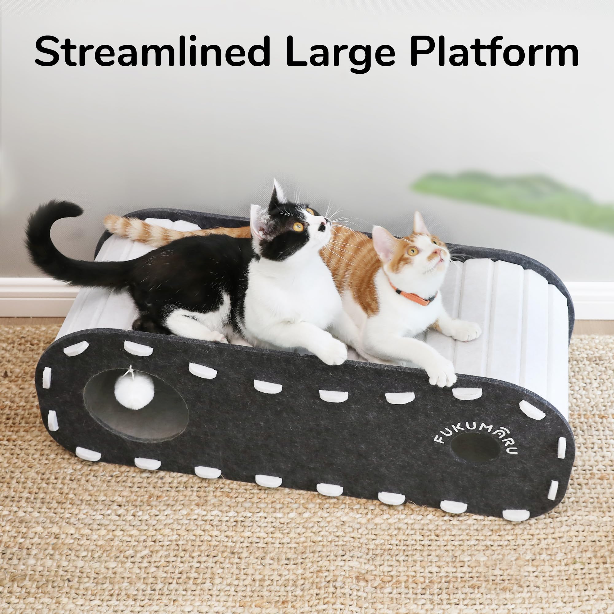 FUKUMARU cat bed multi-pet use highlights shared space for peaceful lounging