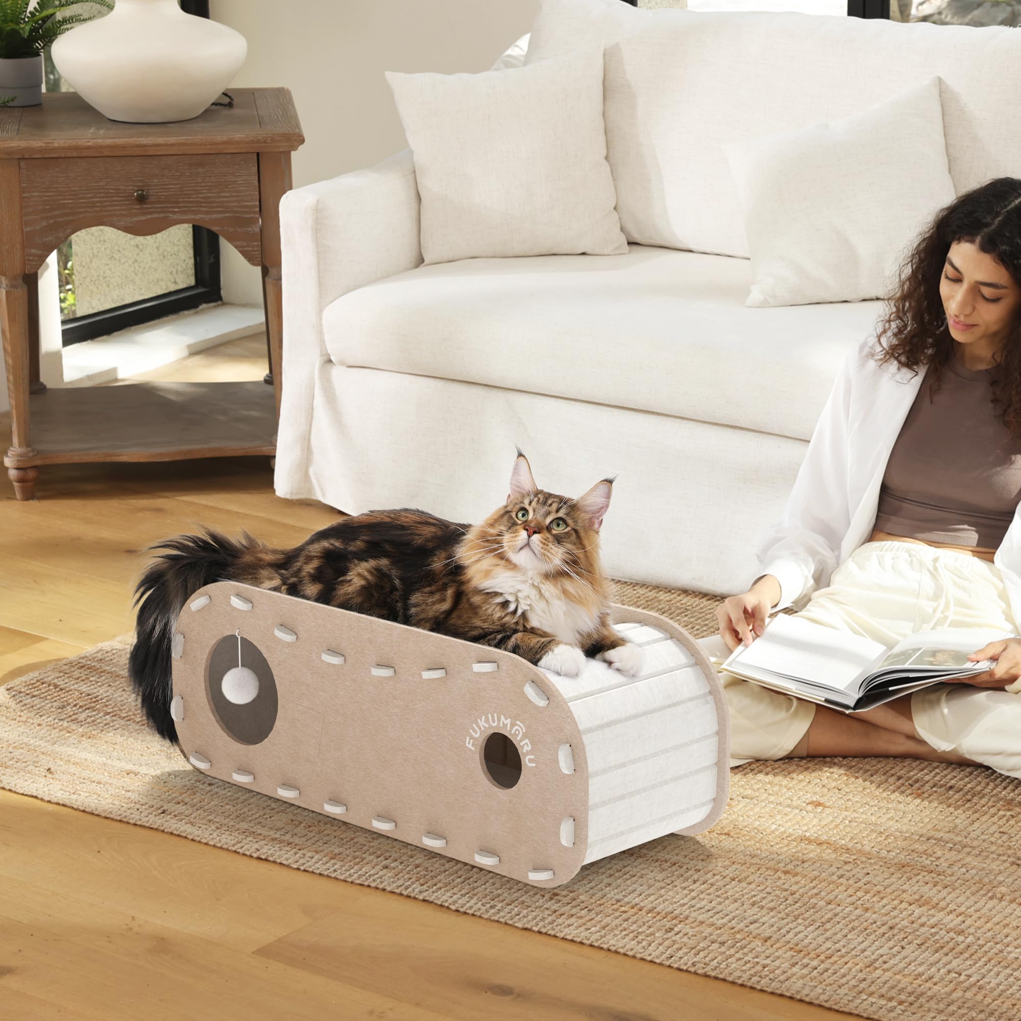 FUKUMARU cat bed pet-friendly safe design ideal for sensitive cats.