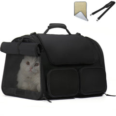 FUKUMARU cat carrier airplane-approved top view for in-seat comfort.