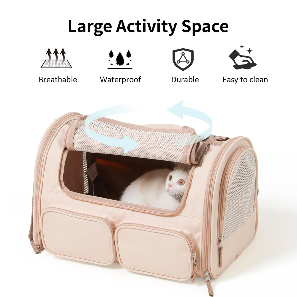 FUKUMARU cat carrier ventilated top promotes airflow and calm