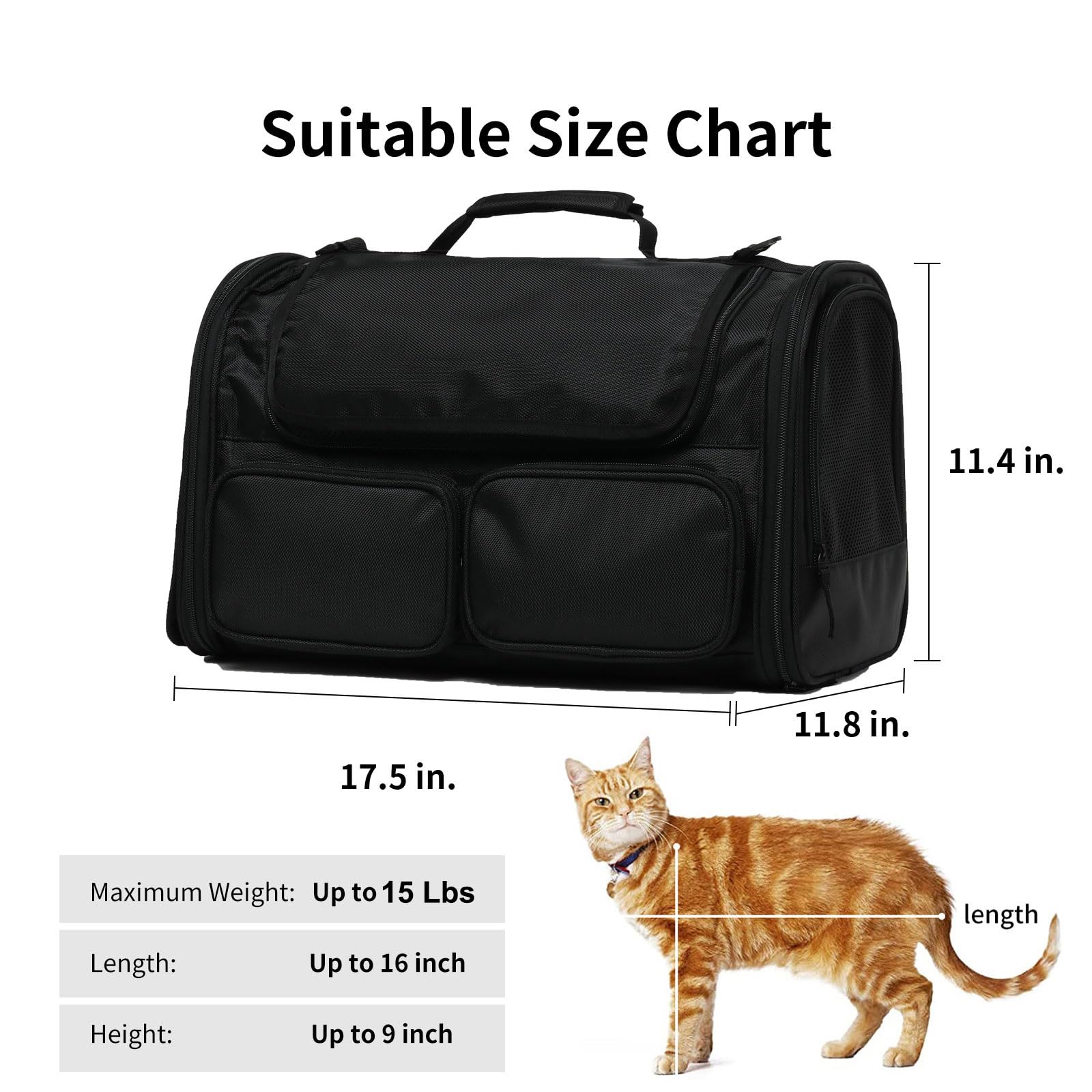 FUKUMARU cat carrier waterproof Oxford fabric withstands travel wear.