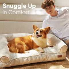 FUKUMARU cat-and-dog bed supportive foam-fill visible for relaxing naps.