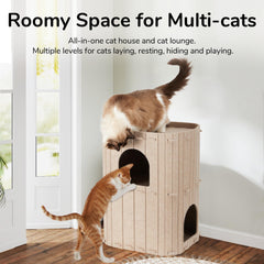 FUKUMARU Cat House dual entrances enable easy access and group play