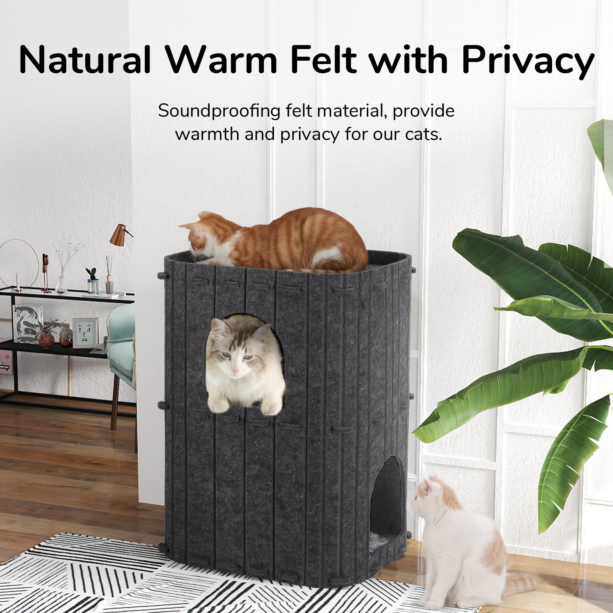 FUKUMARU cat house easy assembly for quick setup.