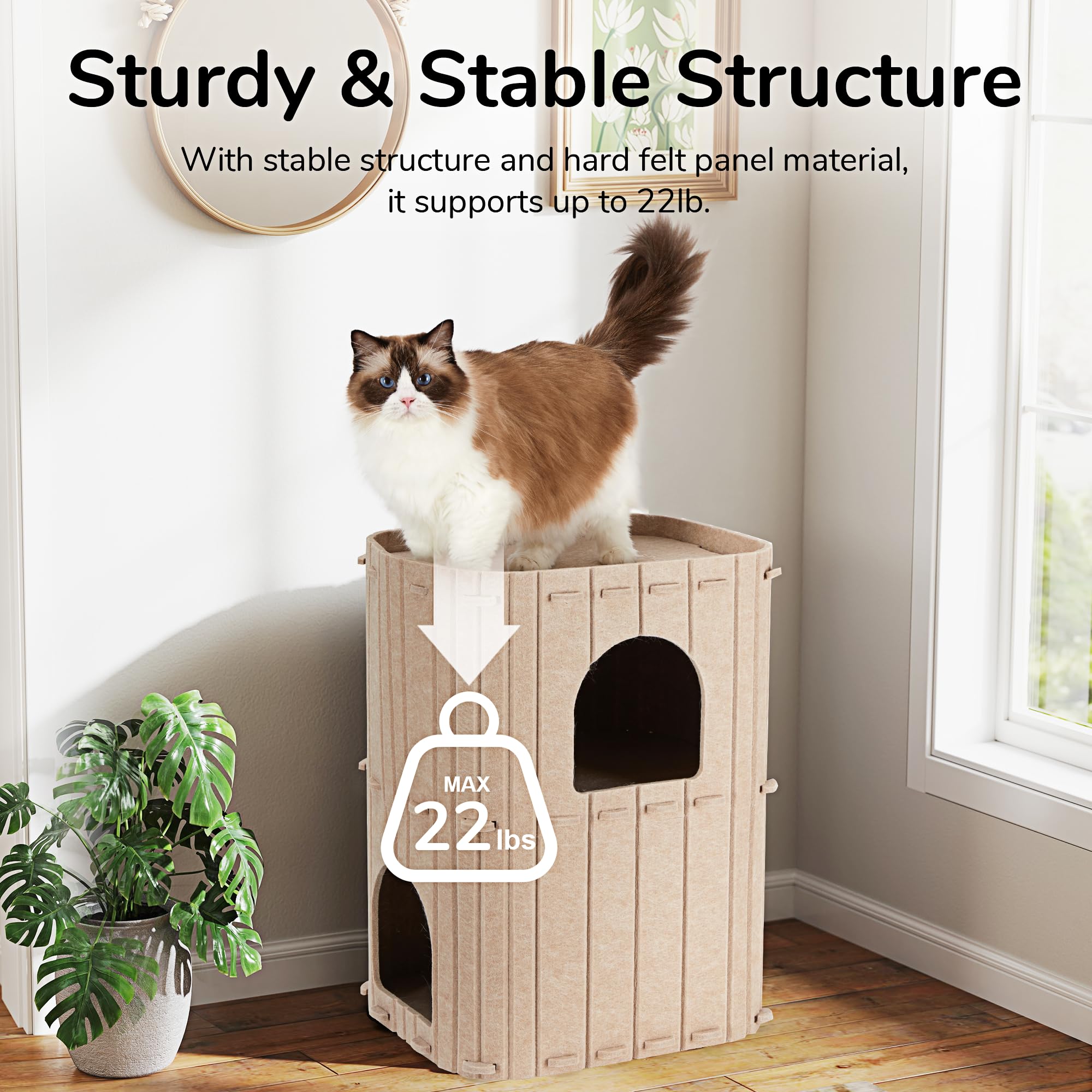 FUKUMARU Cat House detachable design simplifies cleaning with vacuuming