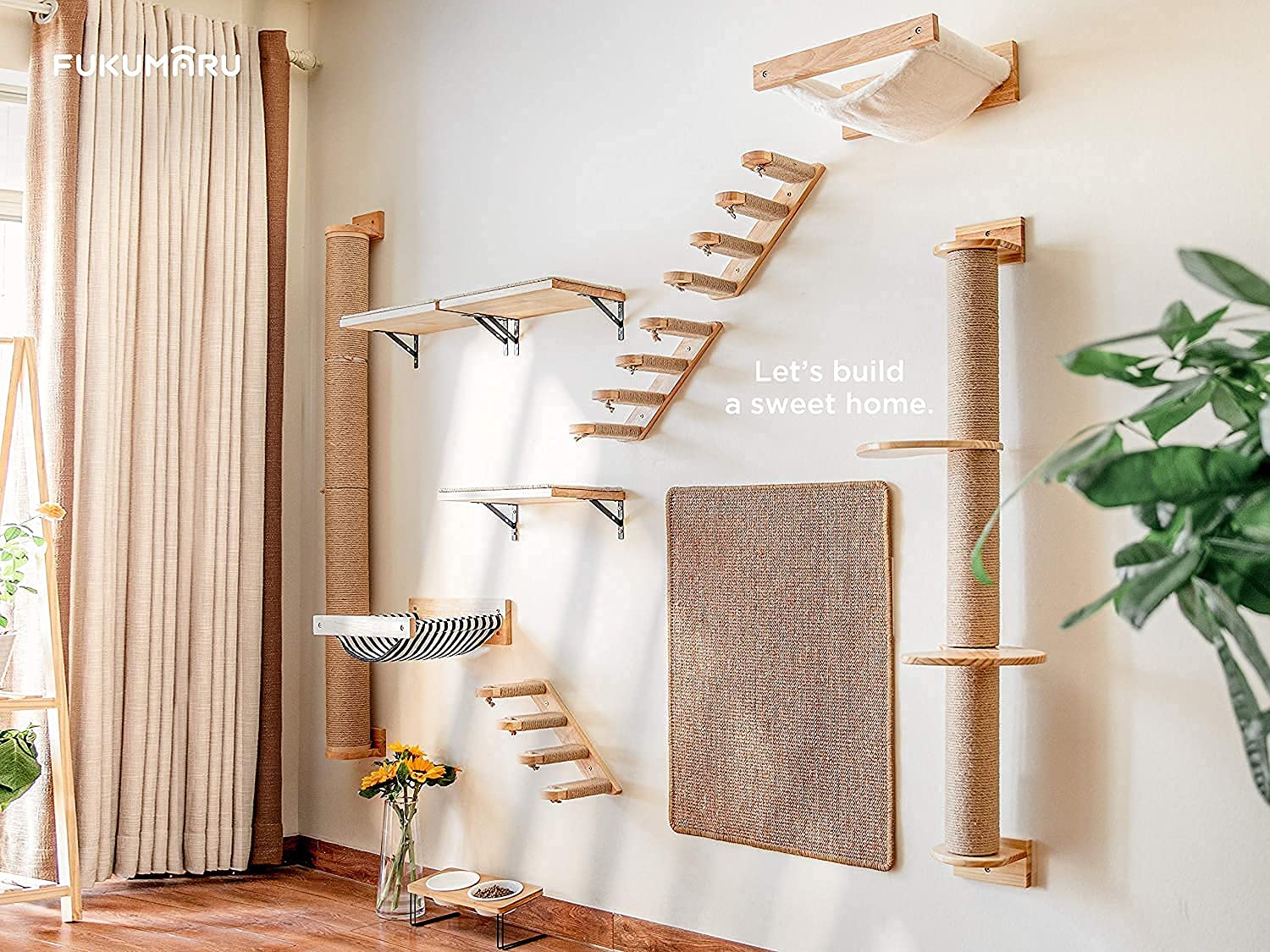 FUKUMARU pine and jute materials close-up emphasize natural durability