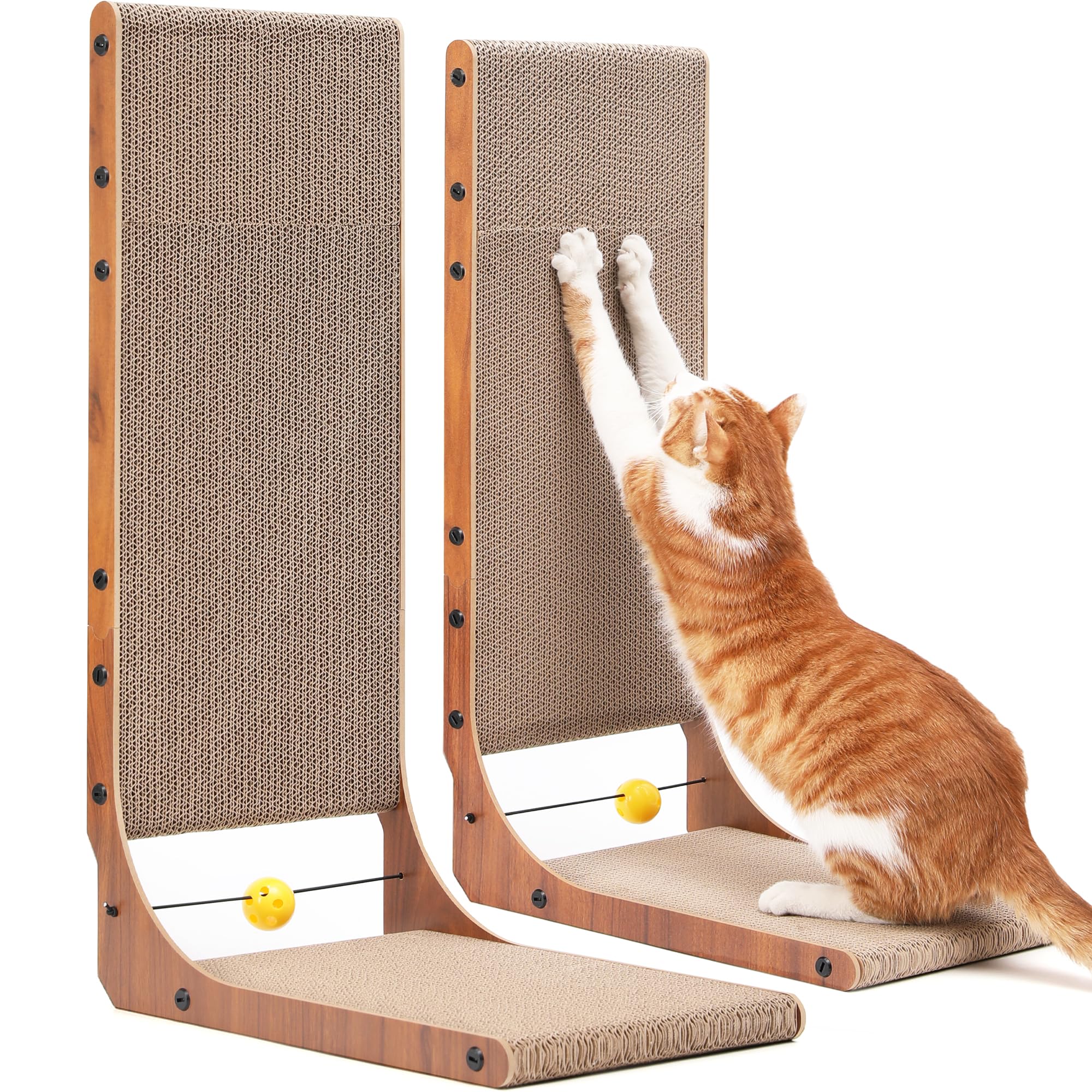 FUKUMARU Cat Scratcher 26.8-inch L-shaped design for healthy claws and daily play