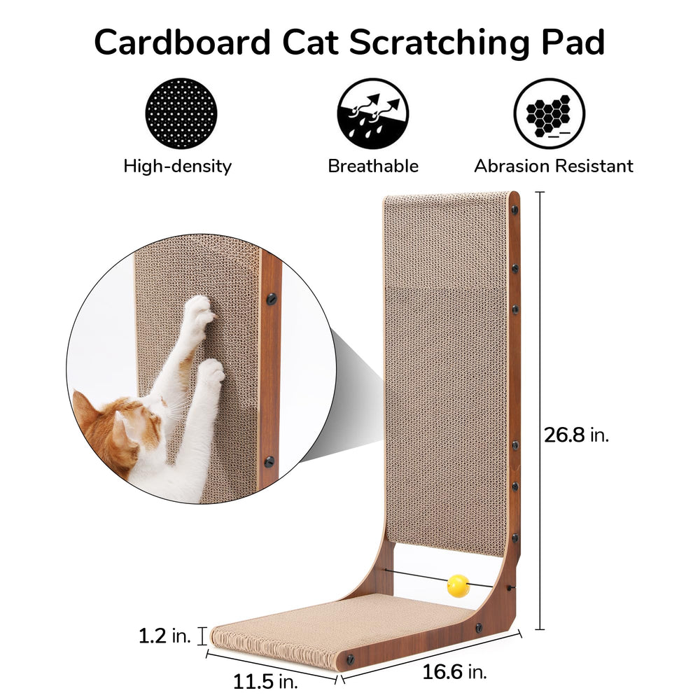 FUKUMARU walnut scratcher with quick assembly guide for hassle-free setup