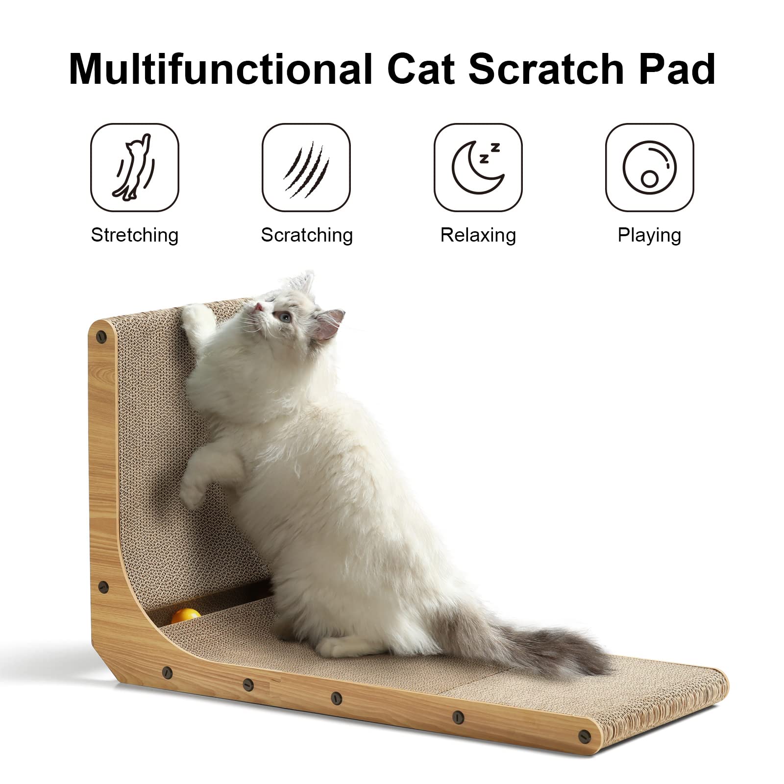 FUKUMARU cat scratcher ball toy included for engaging playtime.
