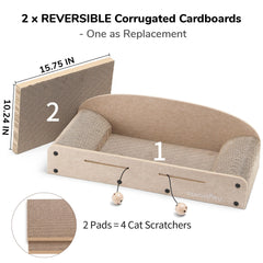 FUKUMARU cat scratcher bed interior shows two boards in action for longer use