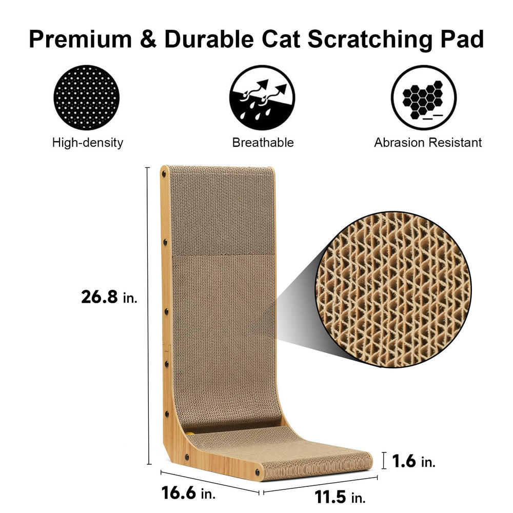 FUKUMARU cat scratcher cardboard texture close-up highlights durable material.