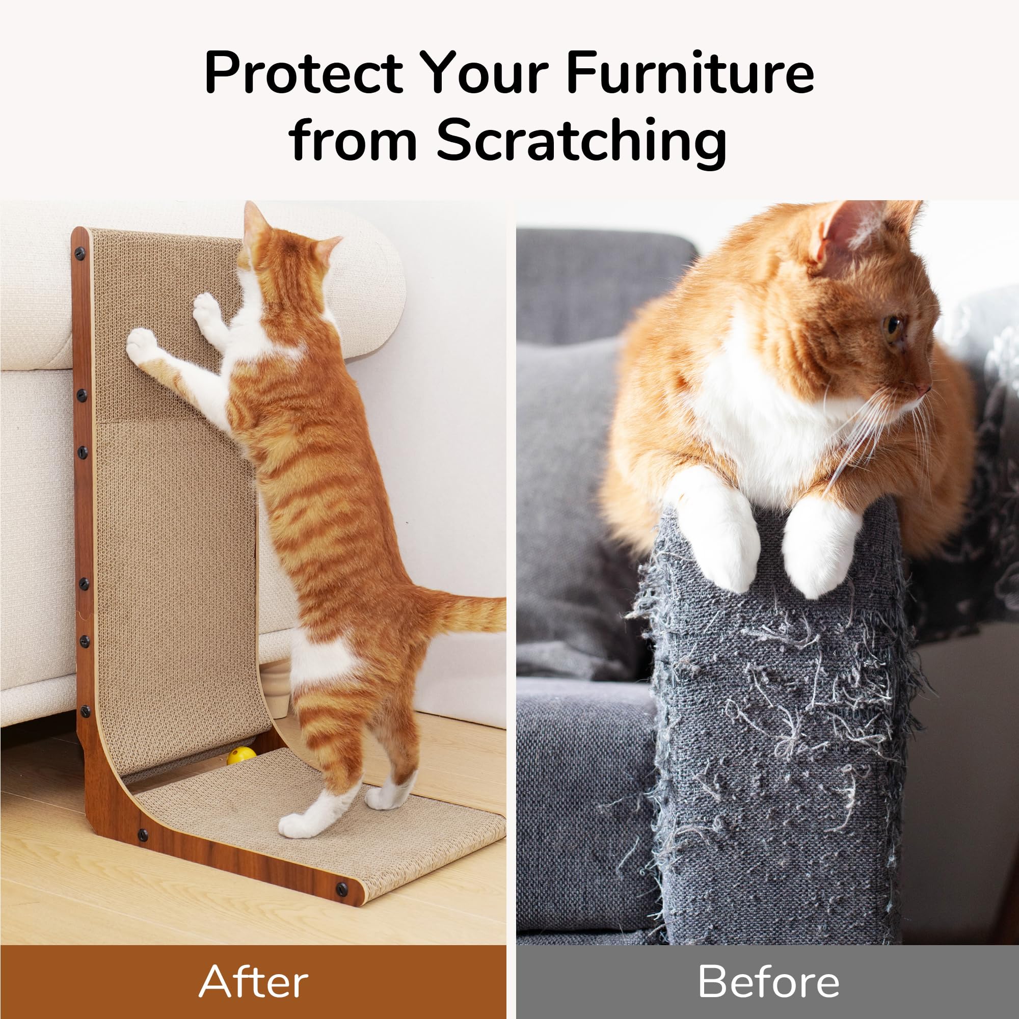FUKUMARU furniture-friendly design keeps walls safe while cats scratch
