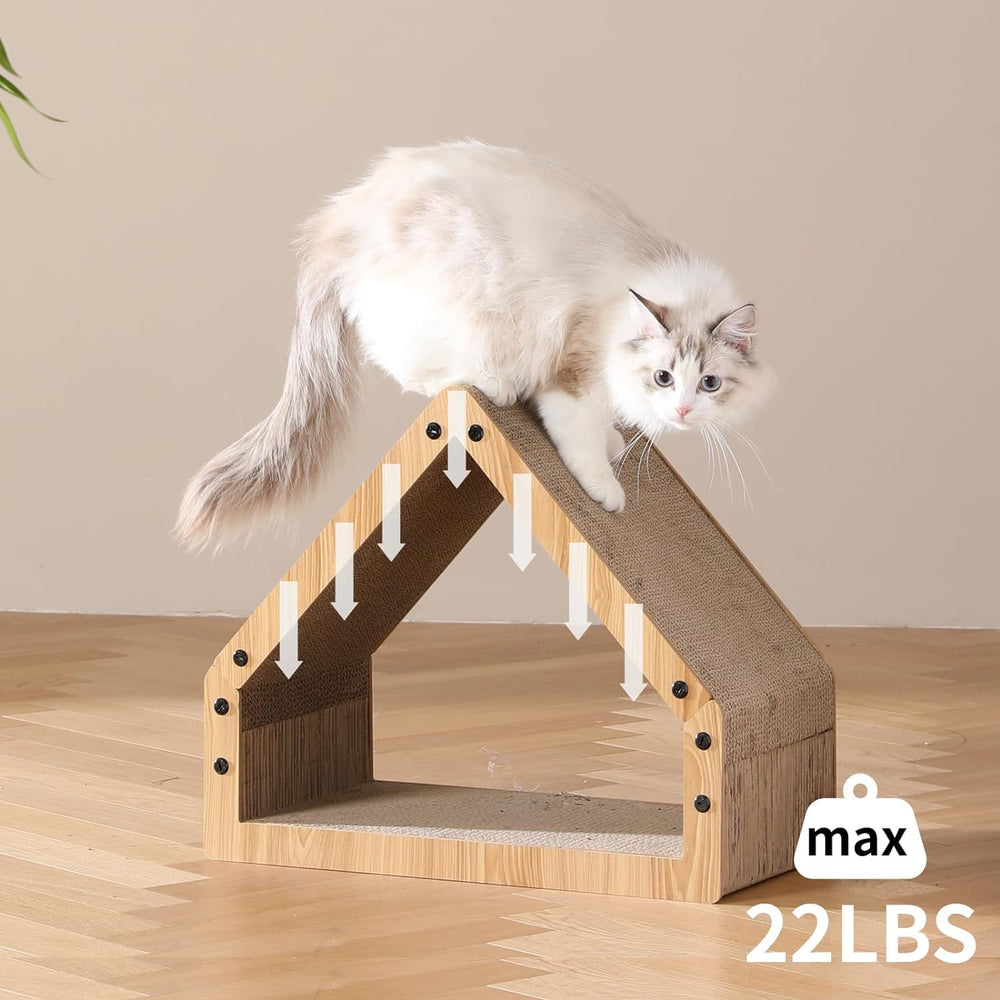 FUKUMARU cat scratcher house supports multiple cats and play