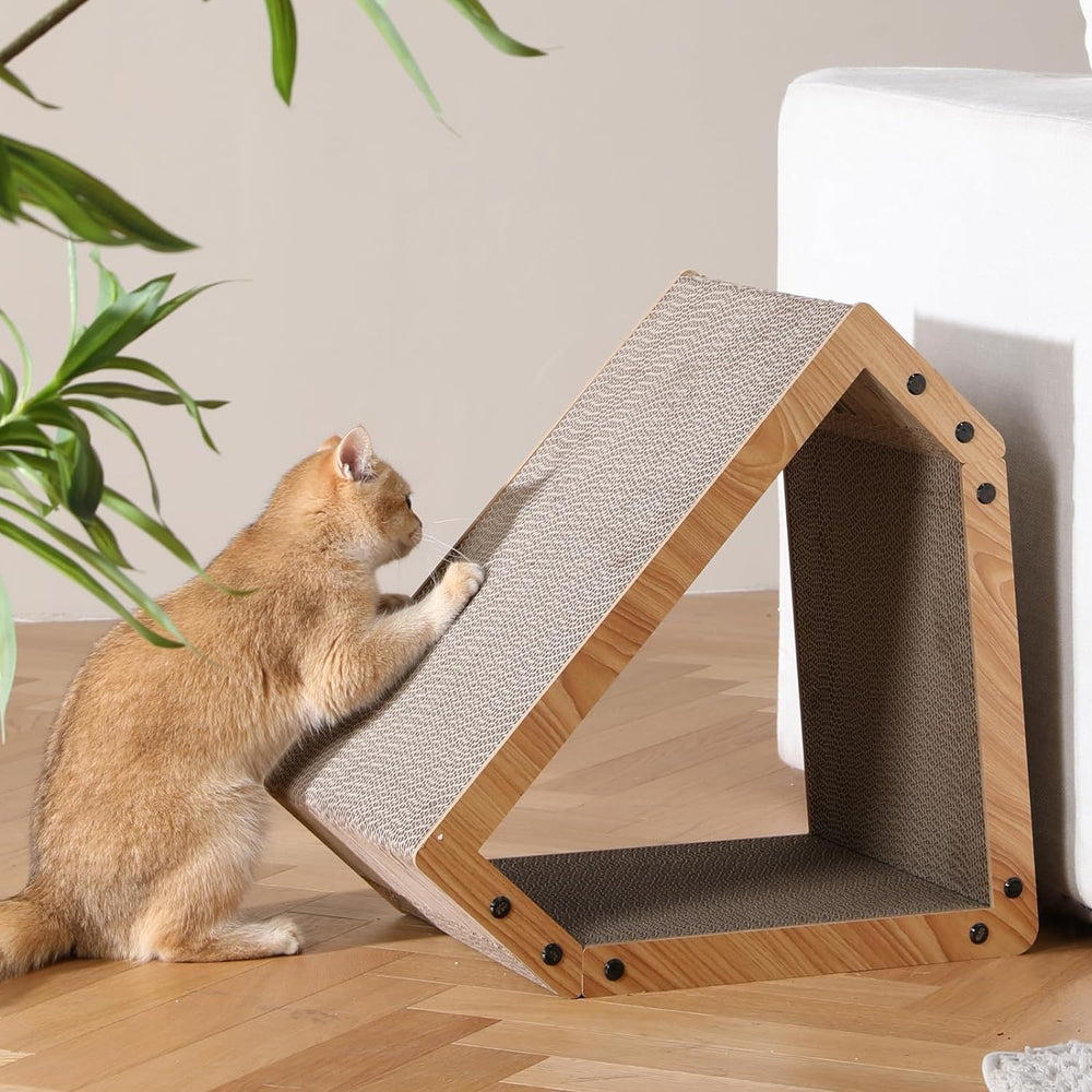 FUKUMARU cat scratcher house protects furniture while entertaining