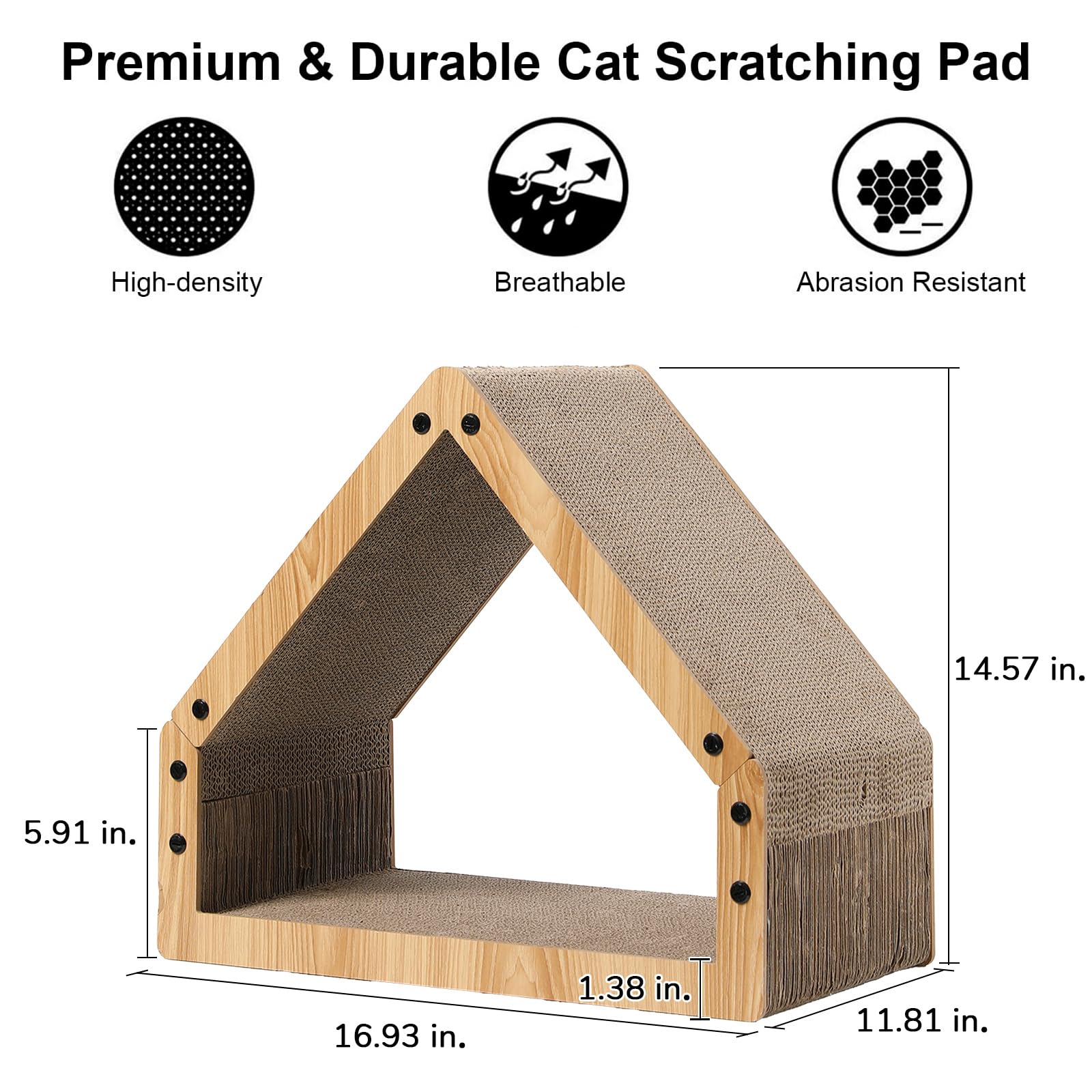 FUKUMARU cat scratcher house sheltered design offers cozy security