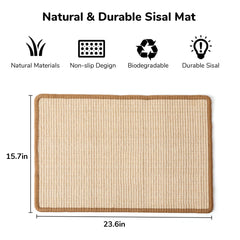 FUKUMARU Cat Scratcher Mat on floor demonstrates durable furniture-protecting surface