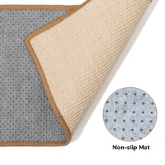 FUKUMARU Cat Scratcher Mat wall-mount with tape showing versatile installation