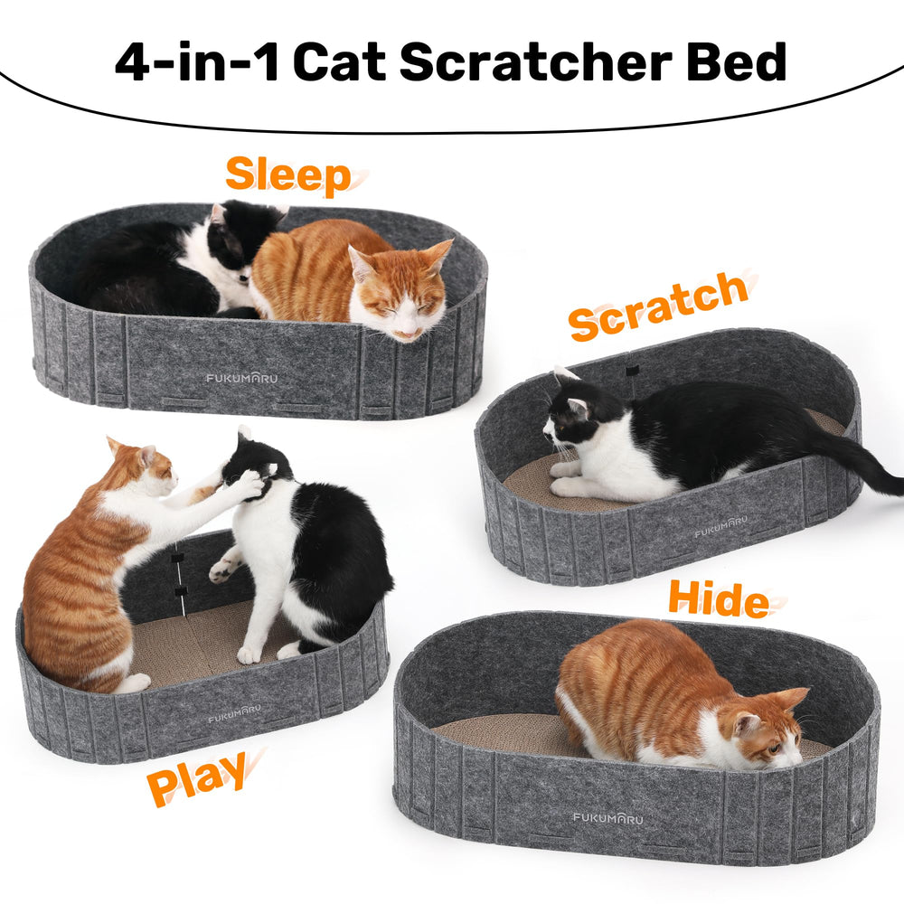 FUKUMARU cat-scratcher-reversible-design enables dual textures and extended life.