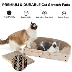 FUKUMARU cat scratcher interior shows two reversible boards for extended lifespan