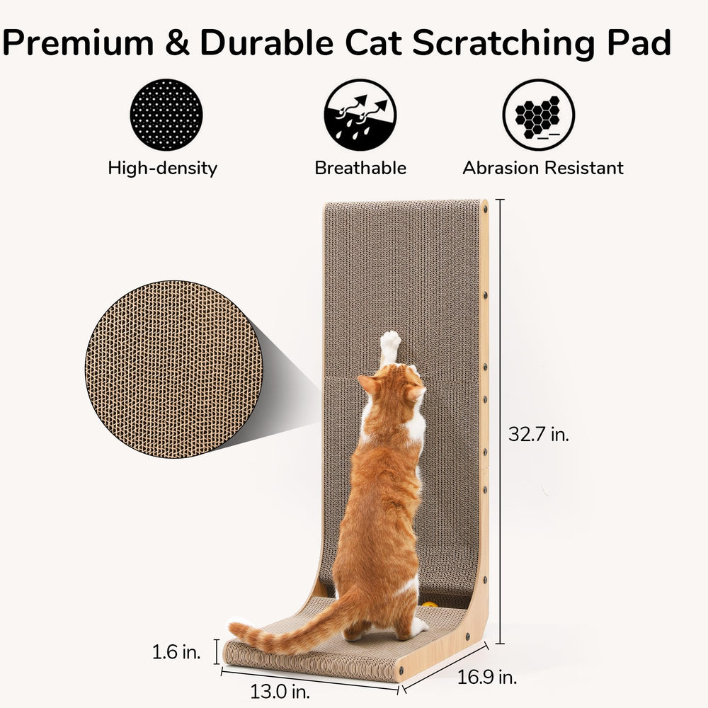 FUKUMARU vertical wall mount view shows space-efficient scratching and lounging.