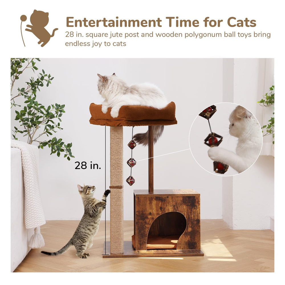FUKUMARU cat-tree anti-slip base pads enhance stability during activity.