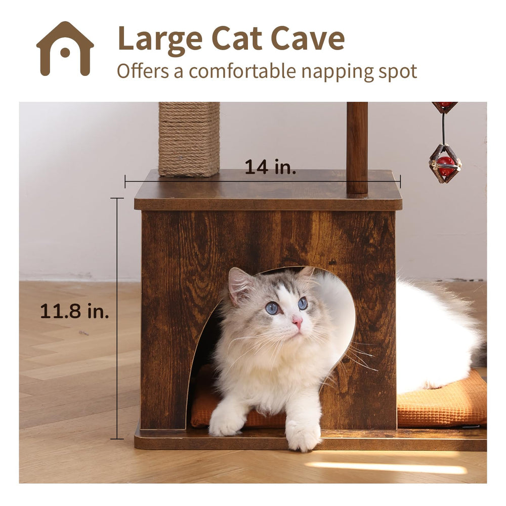 FUKUMARU cat-tree base anti-slip ensures stable, wobble-free climbing.