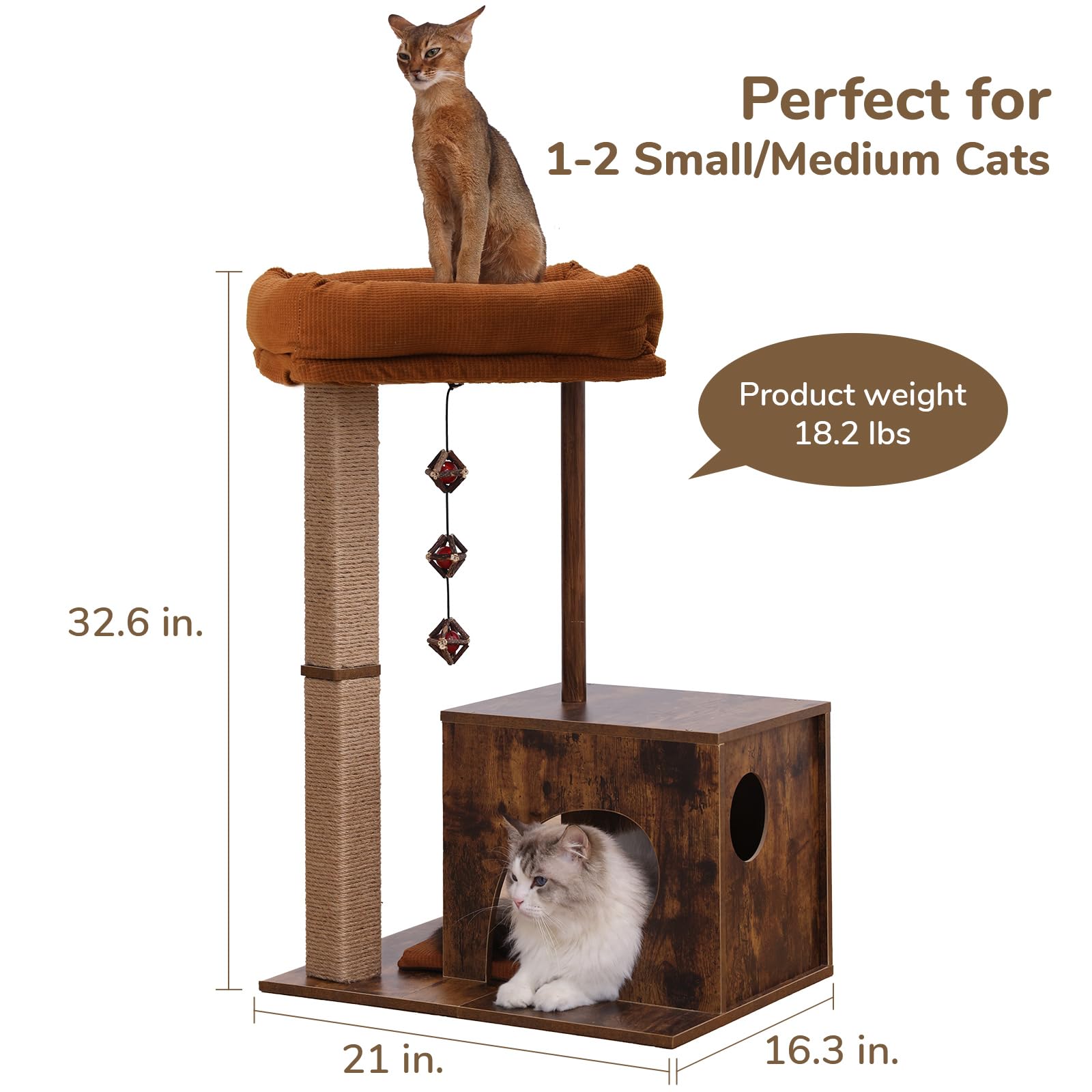 FUKUMARU cat-tree top platform for elevated observation and lounging.