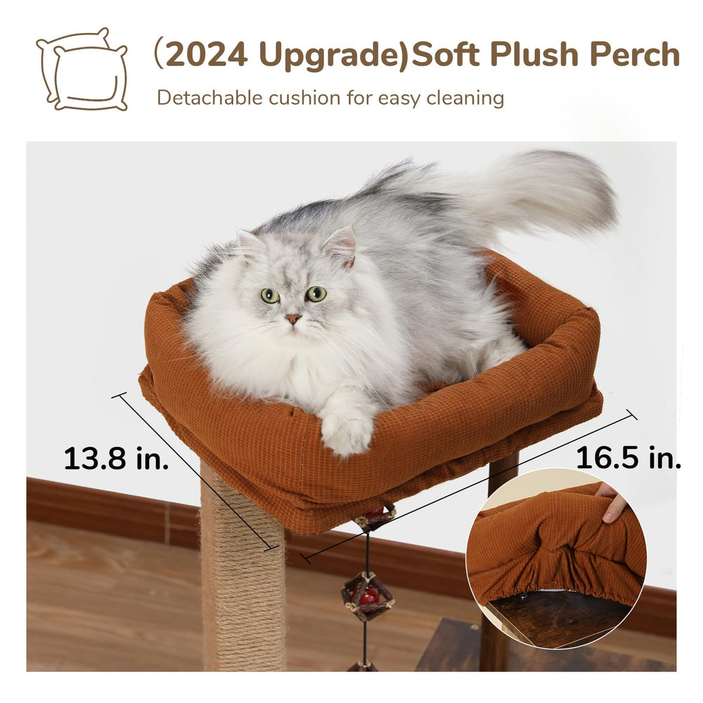 FUKUMARU cat-tree wooden veneer design blends modern aesthetics with durability.