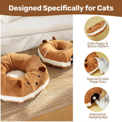 FUKUMARU cat tunnel bed anti slip bottom for stable play on floors